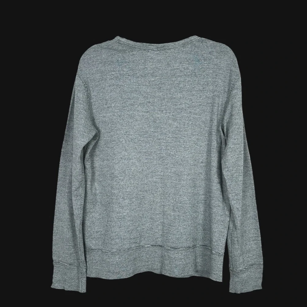 J. Crew Mens Twisted Jaspe Rib Sweatshirt Grey Cotton Long Sleeve Size‎ L